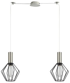 SE21-NM-4-NM2-GR1 ADEPT TUBE Nickel Matt Pendant Black Metal Grid+