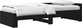 vidaXL Κρεβάτι με Κεφαλάρι Μαύρη Δρυς 80 x 200 cm Επεξεργασμένο Ξύλο