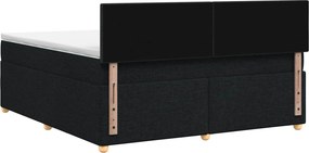 vidaXL Κρεβάτι box spring με στρώμα Μαύρο 180 x 200 cm Ύφασμα