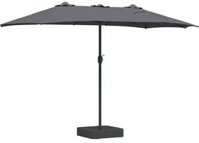 vidaXL Ομπρέλα Κήπου Ανθρακί 385 x 209 x 244 εκατοστά ύφασμα