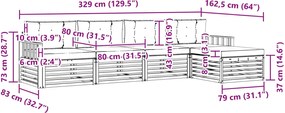vidaXL Σειρά Καναπέ Εξωτερικού 5 pcs Λευκό και Μπεζ Πολυεστέρας