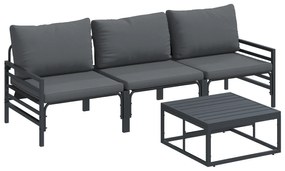 vidaXL Σετ Καναπέ Κήπου 4 pcs Ανθρακί Ατσάλι