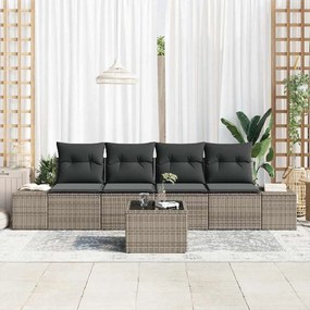 vidaXL Σετ Καναπέ Κήπου με μαξιλάρι 5 pcs Γκρι 55 x 55 x 37 εκ