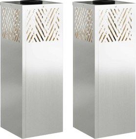 vidaXL Ηλιακό LED Φως Δρόμου 2 pcs Ασημί Γαλβανισμένο