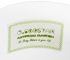 GloboStar® Artificial Garden KASOS 20445 Πήλινο Κεραμικό Κασπώ Γλάστρα - Flower Pot Λευκό με Χρυσό Φ20cm x Υ20cm