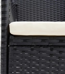 vidaXL Σετ Τραπεζαρίας Κήπου 5 Τεμαχίων Μαύρο Συνθ. Ρατάν με Μαξιλάρια