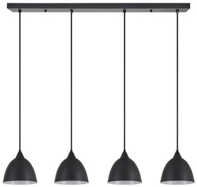 Φωτιστικό Οροφής - Ράγα Adept 77-9048 85x16x300cm 4xE27 60W Black Homelighting Μέταλλο
