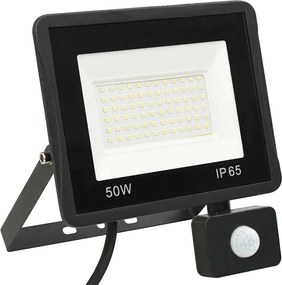 vidaXL Προβολέας LED με Αισθητήρα Θερμό Λευκό 50 W