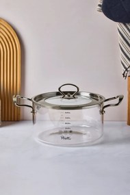 Γυάλινη κατσαρόλα με καπάκι Πορτοκαλί 20x14 cm