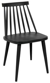 Καρέκλα LAVIDA Μέταλλο &amp; PP Μαύρο 43x48x77cm (Σετ 4 ΤΕΜ)