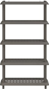 vidaXL Μονάδα Ραφιού 5 επίπεδα 100 x 40 x 177 εκ. PP Ανοιχτό γκρι