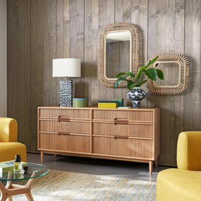 Συρταριέρα από ξύλο δρυ με 6 συρτάρια, Melaly