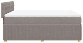 vidaXL Κρεβάτι Boxspring με Στρώμα Taupe 140x190 εκ. Υφασμάτινο