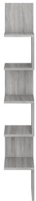 Γωνιακή Ραφιέρα Τοίχου Γκρι Sonoma 20x20x127,5 εκ. Επεξερ. Ξύλο - Γκρι