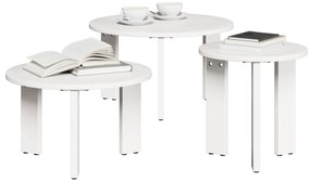 vidaXL Σετ Τραπεζιού Για Καφέ 3 pcs Λευκό 47.5 x 47.5 x 27 εκ.