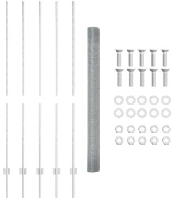 vidaXL Perífraksi  Welded Wire με 10 U πόλους ασημί 1.6x10 m χάλυβα