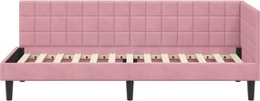 vidaXL Κρεβάτι Γωνίας Ροζ 80 x 200 cm Βελούδο