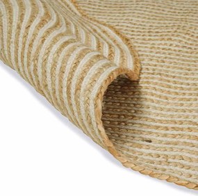 vidaXL Χαλί Φυσικό και Λευκό 122 x 183 cm Γιούτα