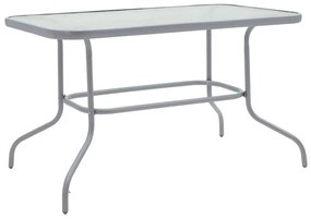 Τραπέζι Valor μέταλλο ανοικτό γκρι-γυαλί 120x70x70εκ 120x70x70 εκ.