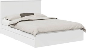 vidaXL Κρεβάτι Αποθήκης Λευκό 140 x 190 cm Επεξεργασμένο Ξύλο