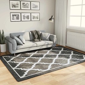 vidaXL Χαλί Πλενόμενο Μαύρο και Λευκό 160 x 230 εκ.