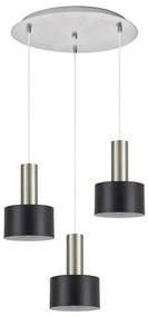 Κρεμαστό Φωτιστικό 3xE27 Κύλινδροι Adept Tube Homelighting-77-8453-Νίκελ Ματ 77-8453