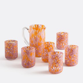 Σετ 6 ποτηριών νερού από διάφανο γυαλί με σχέδιο DOTIO