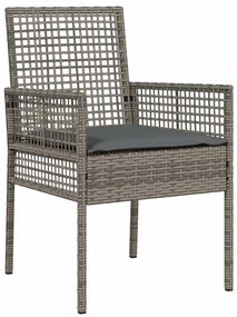 vidaXL Σέτ φαγητού για κήπο 9 pcs Γκρι συνθετικό ρατάν