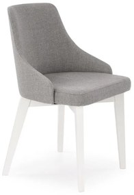 Καρέκλα Houston 577, Άσπρο, Γκρι, 82x51x55cm, 9 kg, Ταπισερί, Ξύλινα, Ξύλο: Οξιά | Epipla1.gr