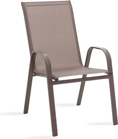 Τραπεζαρία Valor-Calan σετ 7τεμ μέταλλο-textilene καφέ