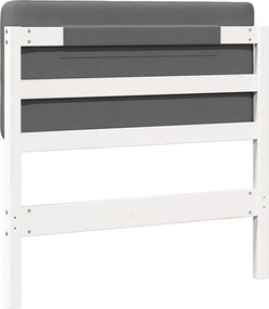 vidaXL Ταπετσαρισμένο κεφαλάρι Λευκό και Ανοιχτό Γκρι 75 cm