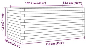 Ζαρντινιέρα Καφέ Κεριού 110x60x46 εκ. από Μασίφ Ξύλο Πεύκου - Καφέ