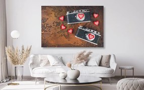 Καρδιές εικόνων και ρετρό κάμερες - 90x60