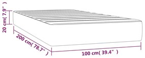 vidaXL Στρώμα με Pocket Springs Λευκό 100x200x20 εκ. Συνθετικό Δέρμα