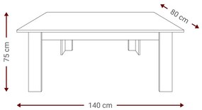 Τραπέζι Irida-Fusiko-Μήκος: 140 εκ.