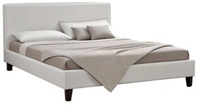 Κρεβάτι Nevil pakoworld 150x200 PU χρώμα λευκό ματ
