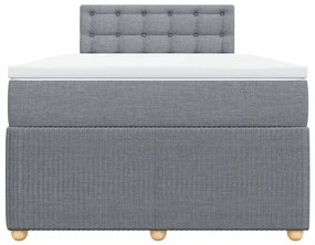 vidaXL Κρεβάτι Boxspring με Στρώμα Ανοιχτό Γκρι 120x190 εκ. Υφασμάτινο