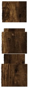 Ράφια Τοίχου Σετ 3 τεμ. με Μπάρες Καπνιστή Δρυς Επεξεργ. ξύλο - Καφέ