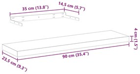 ΡΑΦΙ ΤΟΙΧΟΥ 90X23,5X4 ΕΚ. ΕΠΕΞΕΡΓΑΣΜΕΝΟ ΞΥΛΟ 4010694