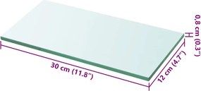 vidaXL Ράφι Πάνελ Διάφανο 30 x 12 εκ. Γυάλινο