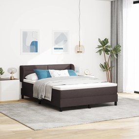 vidaXL Κρεβάτι Box Spring με Στρώμα Καφέ 160x200 εκ. Ύφασμα