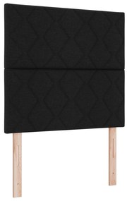 vidaXL Box Spring Κρεβάτι με Στρώμα Μαύρο Μονό Ύφασμα