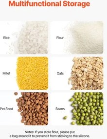 VEVOR 15Lx2 + 20Lx2 Ingredient Storage Container Airtight Kitchen Flour Bin