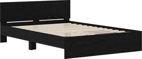 vidaXL Κρεβάτι με Κεφαλάρι Μαύρη Δρυς 140 x 200 cm Επεξεργασμένο ξύλο