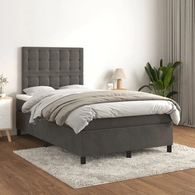 ΚΡΕΒΑΤΙ BOXSPRING ΜΕ ΣΤΡΩΜΑ ΣΚΟΥΡΟ ΓΚΡΙ 120X190 ΕΚ. ΒΕΛΟΥΔΙΝΟ 3270020