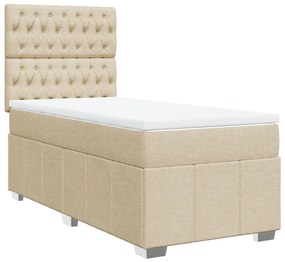 ΚΡΕΒΑΤΙ BOXSPRING ΜΕ ΣΤΡΩΜΑ ΚΡΕΜ 90X200 ΕΚ.ΥΦΑΣΜΑΤΙΝΟ 3291563