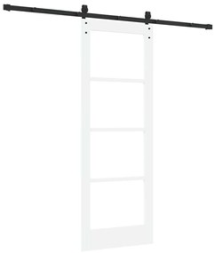 vidaXL Συρόμενη Πόρτα Λευκό 73.5 x 198.5 εκ. Ξύλο και μέταλλο