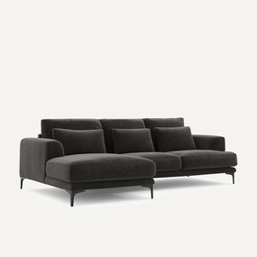Γωνιακός καναπές αριστερός από βελούδινο chenille, Marsile
