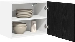 vidaXL Κρεμαστό ντουλάπι Μαύρος Δρυς και Λευκό 50 x 31 x 40 εκ.