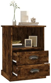 vidaXL Κομοδίνα 2 τεμ. Καπνιστή Δρυς 43x36x60 εκ.